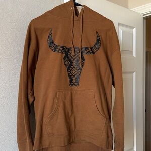 Women’s L Aztec Bull Skull Hoodie